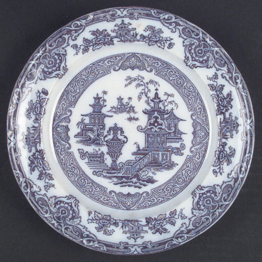 The Temple Purple Blue Dinner Plate by Podmore & Walker-1