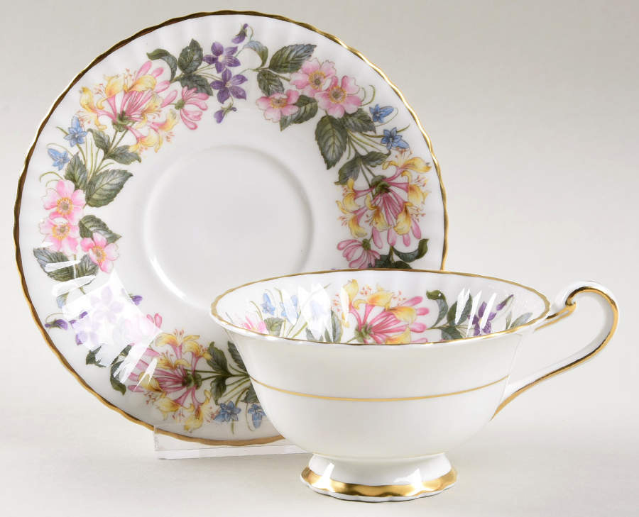 Country Lane (Fluted Rim) Footed Cup & Saucer Set by Paragon-1