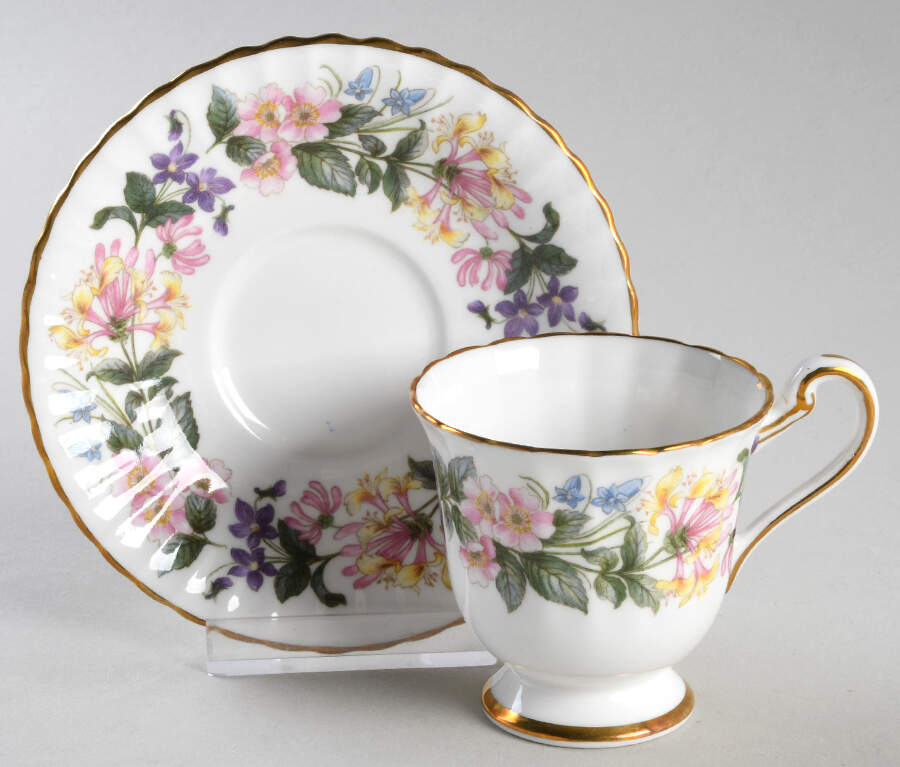 Country Lane (Fluted Rim) Footed Demitasse Cup & Saucer Set by Paragon-1