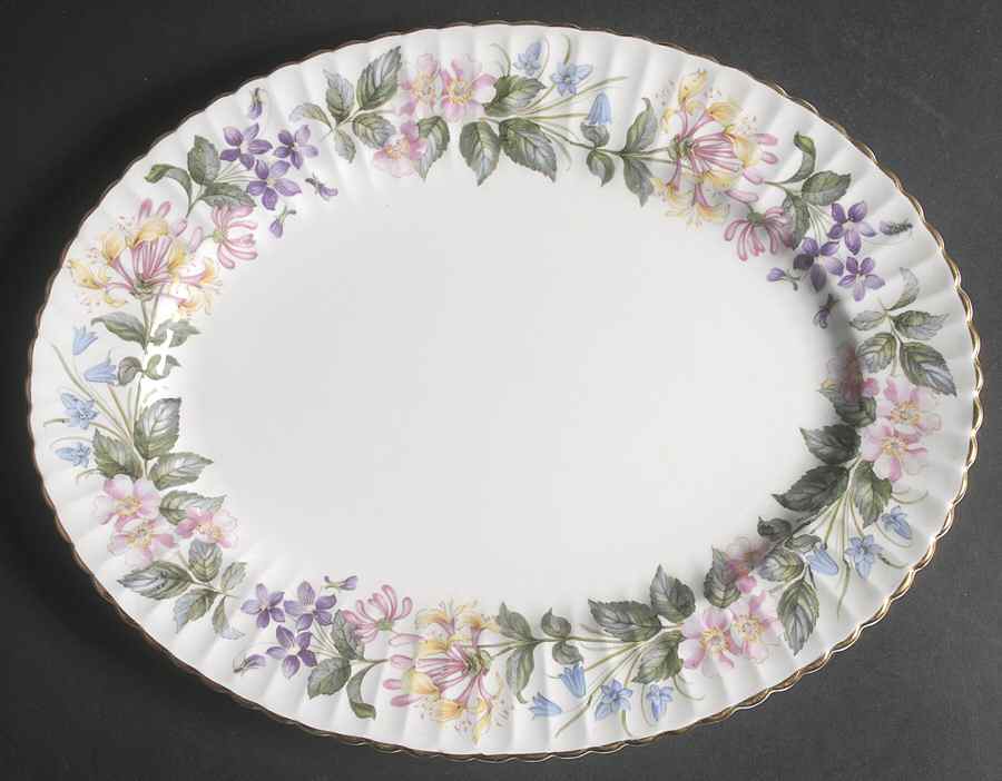 Country Lane (Fluted Rim) 13" Oval Serving Platter by Paragon-1