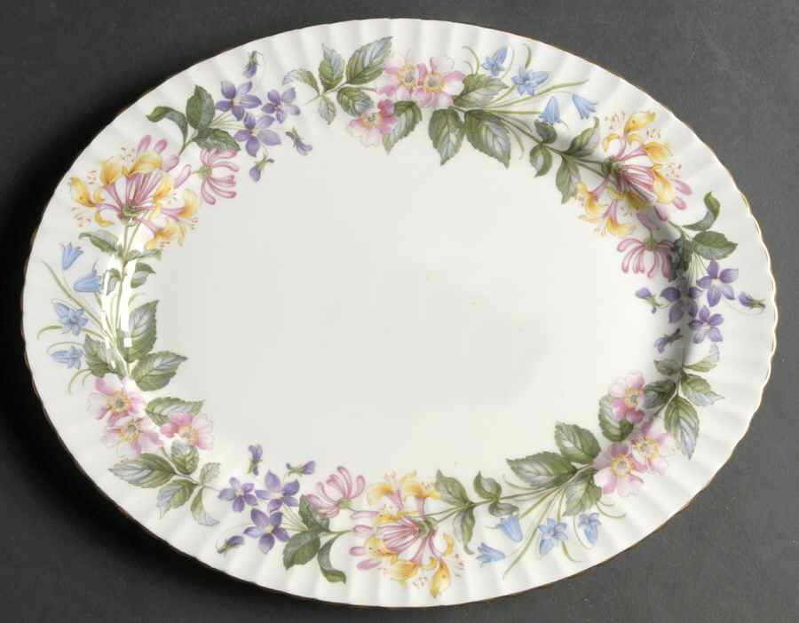 Country Lane (Fluted Rim) 12" Oval Serving Platter by Paragon-1