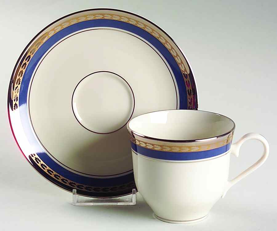 Chesapeake Flat Cup & Saucer Set by Pickard-1