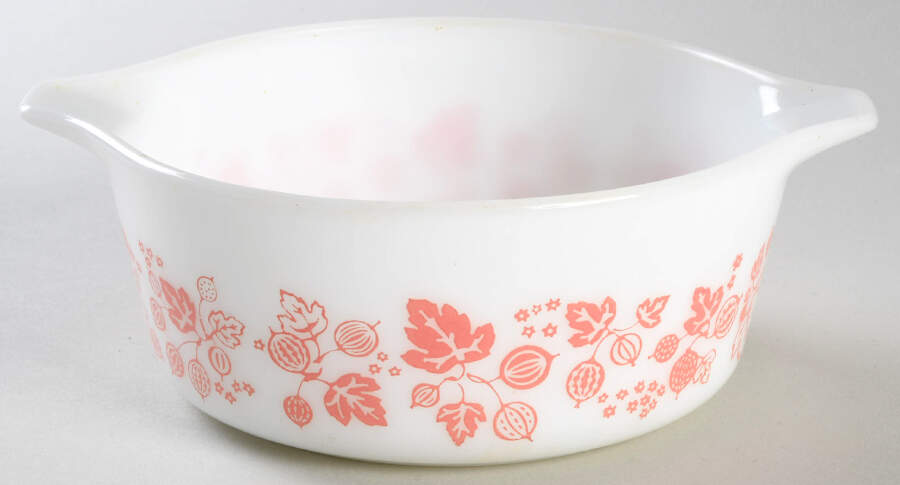 Gooseberry Pink 1.50 Pt Round Casserole No Lid by Pyrex-1