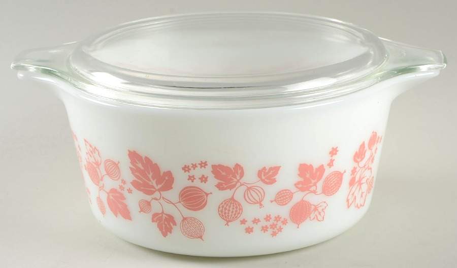 Gooseberry Pink 1.5 Qt Round Covered Casserole by Pyrex-1