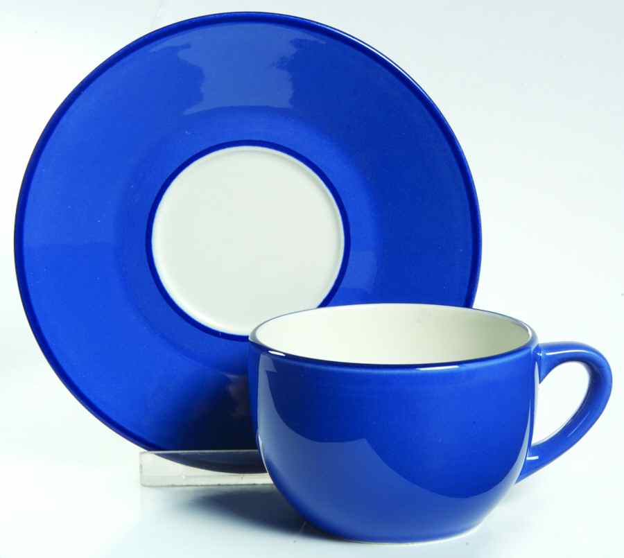Spa Medium Blue (Coupe) Flat Cup & Saucer Set by Pagnossin-1