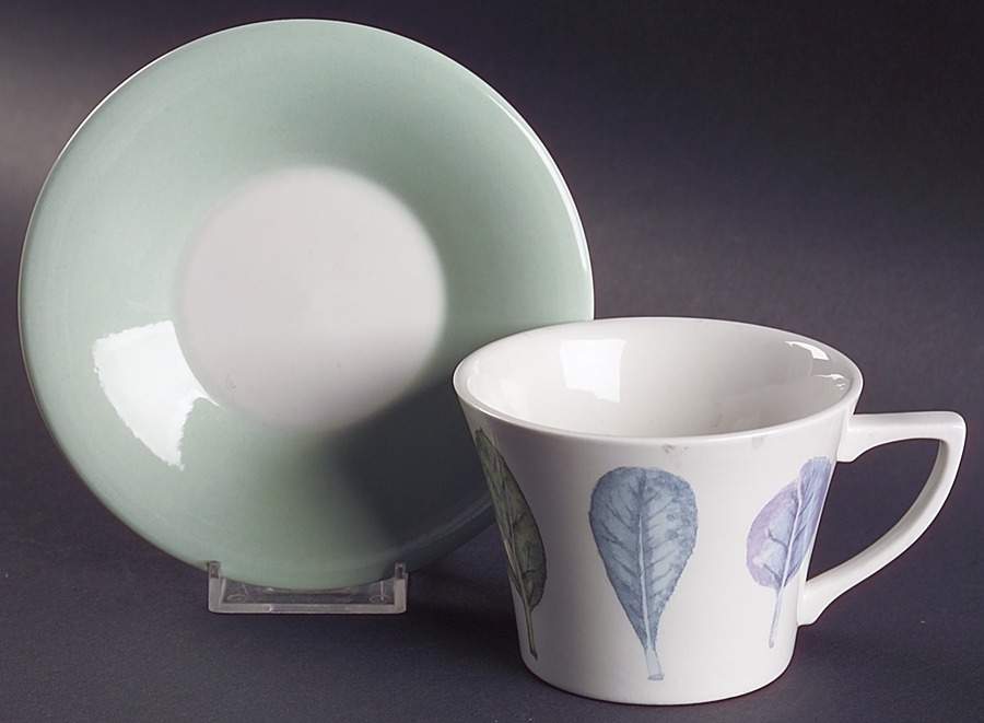Seasons Leaves Flat Cup & Saucer Set by Portmeirion-1
