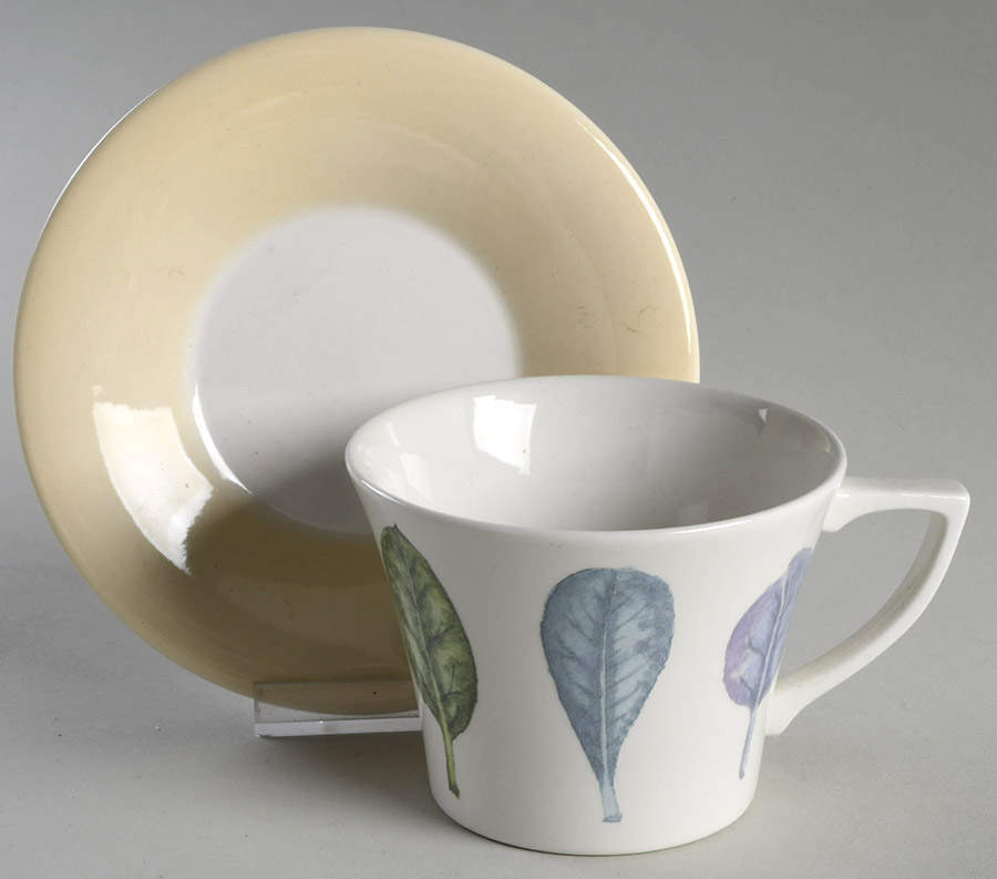 Seasons Leaves Flat Cup & Saucer Set by Portmeirion-1
