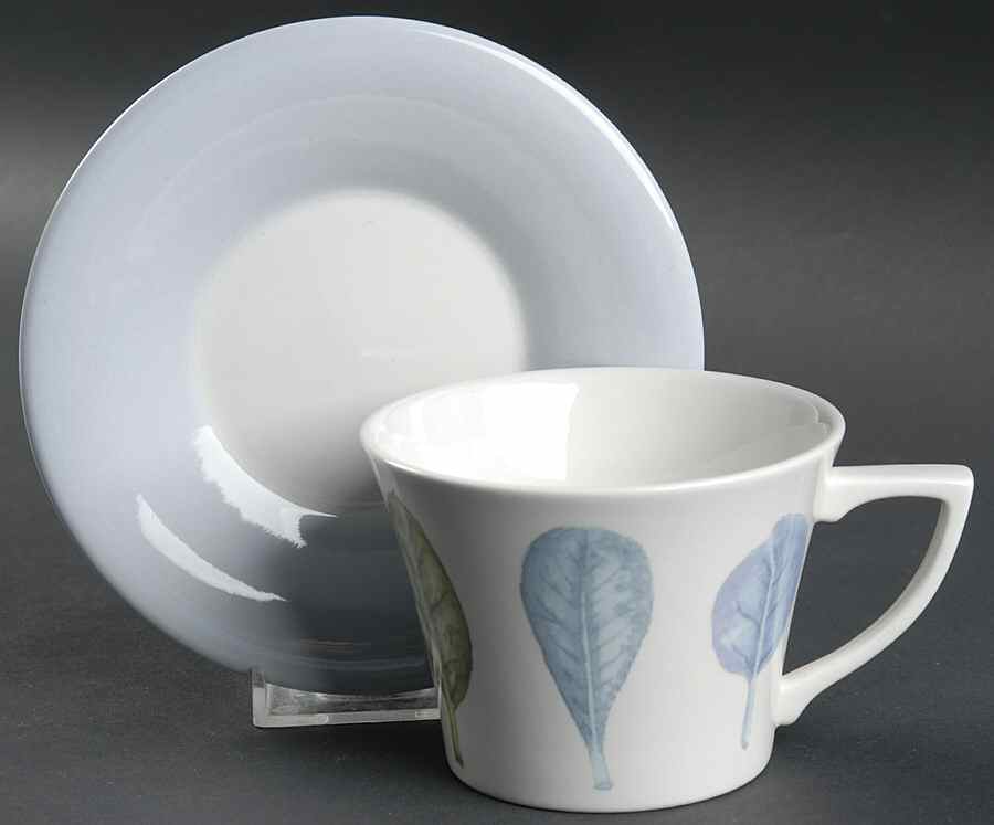 Seasons Leaves Flat Cup & Saucer Set by Portmeirion-1