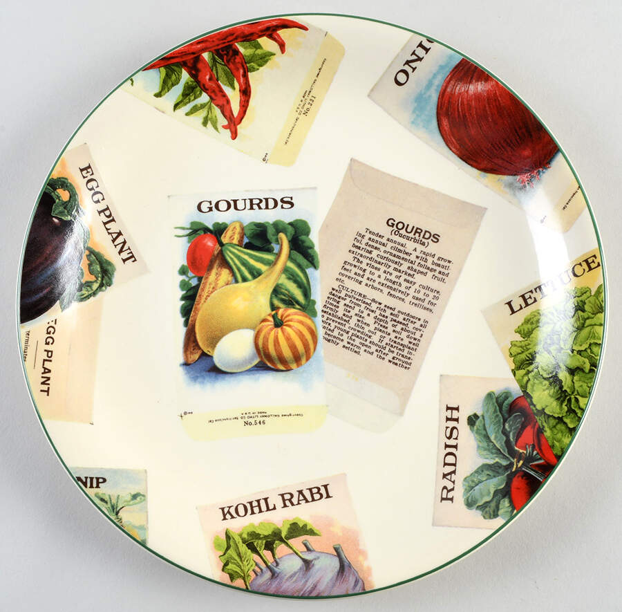 Seed Packets Dinner Plate by Poole Pottery-1