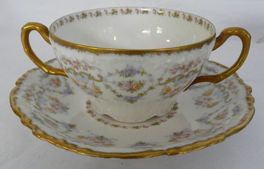 POY195 Footed Bouillon Cup & Saucer by Jean Pouyat-1