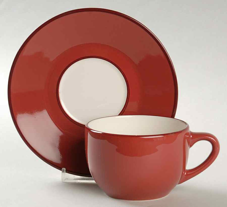 Spa Rust Flat Cup & Saucer Set by Pagnossin-1