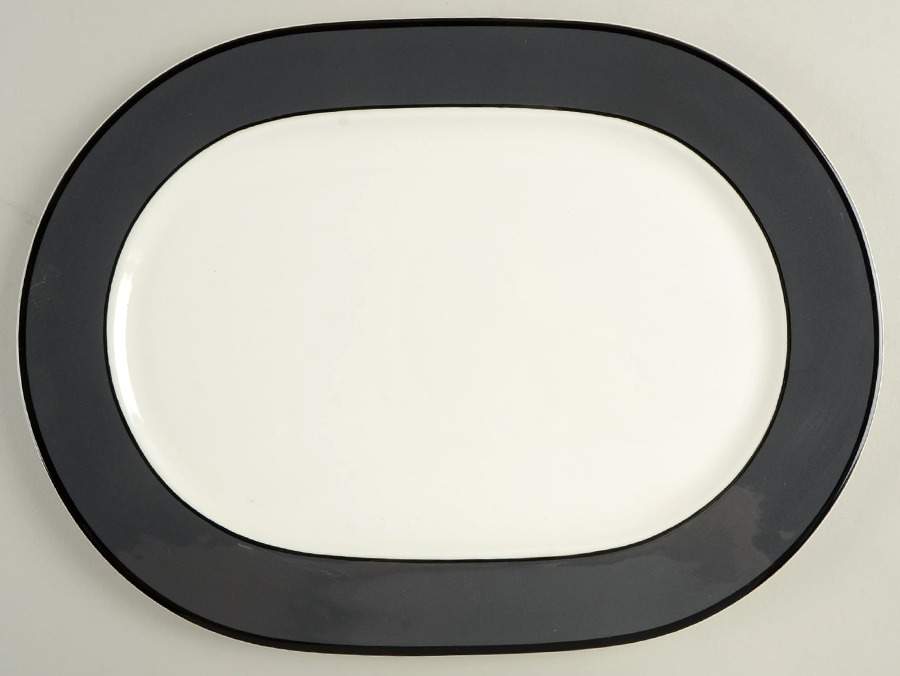 Spa Gray 14" Oval Serving Platter by Pagnossin-1
