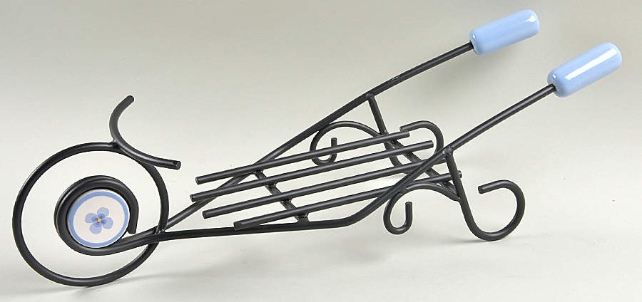 Summer Breeze Metal Stand for Wheelbarrow Serving Bowl by Pfaltzgraff-1