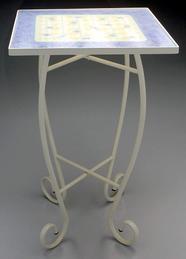 Summer Breeze Metal Accent Table W/Glass Insert by Pfaltzgraff-1