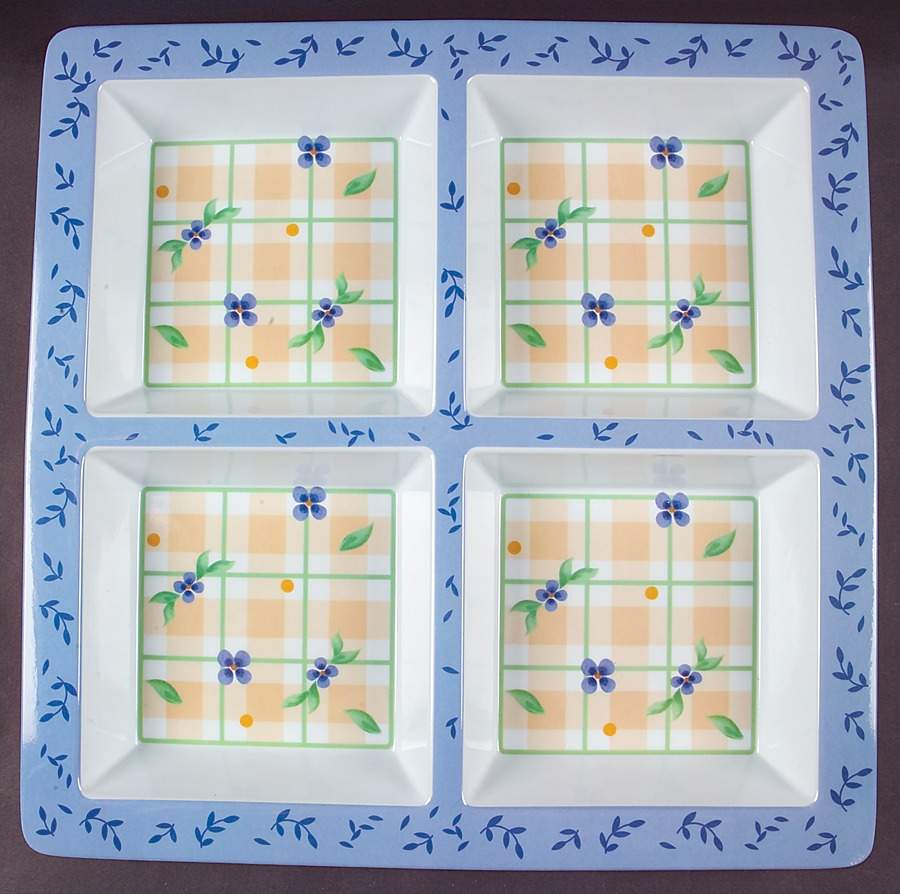 Summer Breeze 4 Section Square Melamine Tray by Pfaltzgraff-1