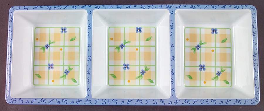 Summer Breeze Melamine 3 Section Rectangular Tray by Pfaltzgraff-1