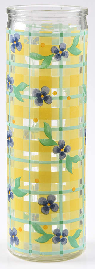 Summer Breeze Glassware Jar Only-Part of Straw Dispenser Set by Pfaltzgraff-1