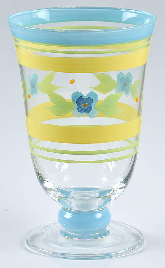 Summer Breeze 18 Oz Handpainted Glass Footed Iced Tea by Pfaltzgraff-1