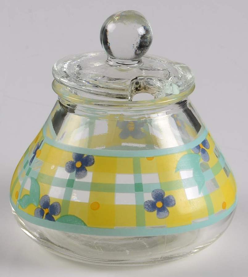 Summer Breeze Glassware Sugar Bowl & Lid by Pfaltzgraff-1