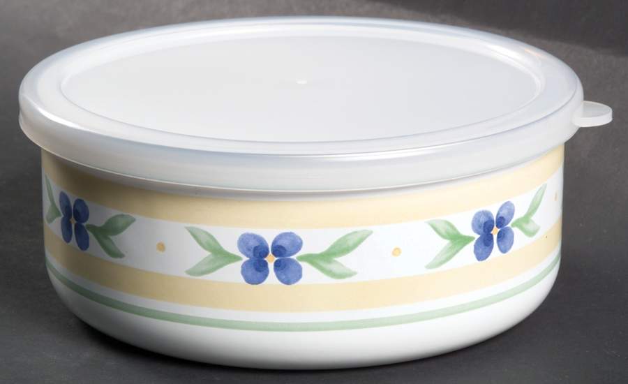 Summer Breeze 5" Metal Bowl W/Plastic Lid by Pfaltzgraff-1