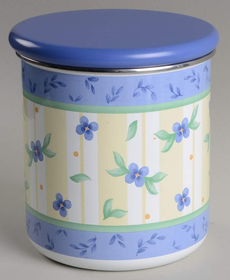 Summer Breeze Medium Metal Canister & Wood Lid by Pfaltzgraff-1