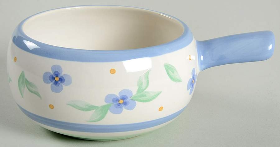 Summer Breeze One Stick Handled Soup/Snack Bowl (use with SNTR11) by Pfaltzgraff-1