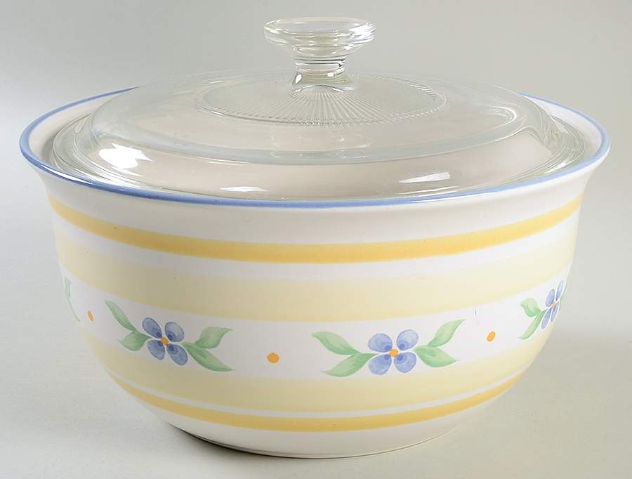 Summer Breeze 3 Quart Round Covered Casserole by Pfaltzgraff-1