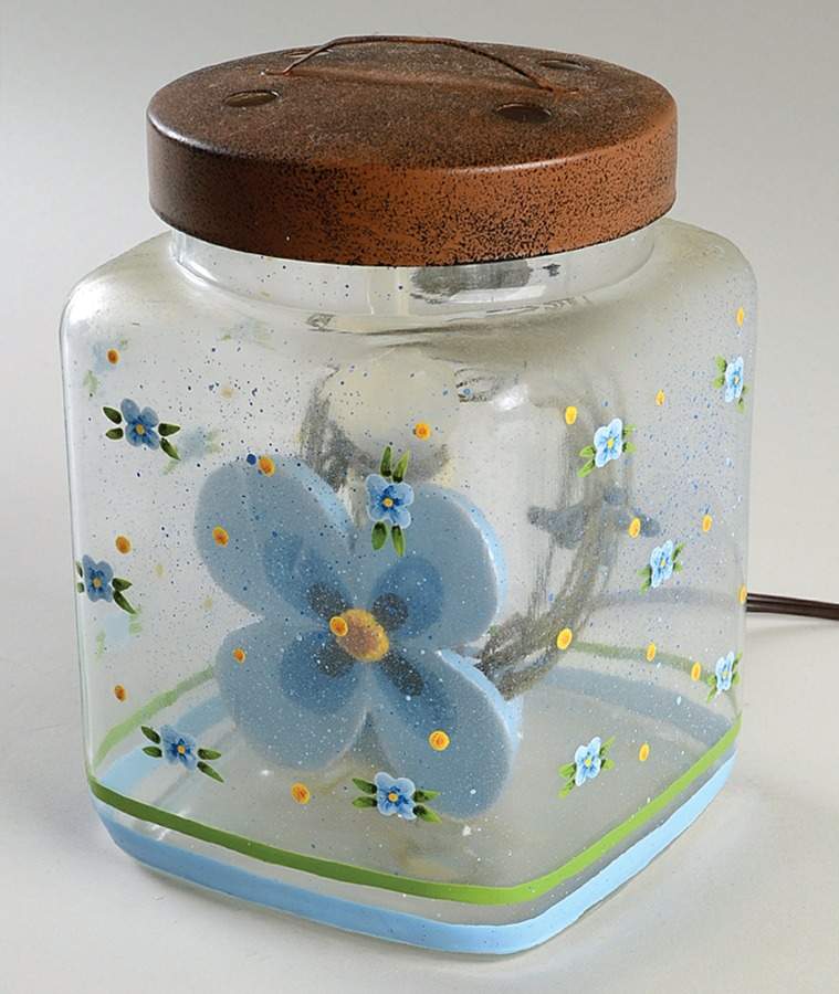 Summer Breeze Electric Lighted Glass Jar & Metal Lid by Pfaltzgraff-1