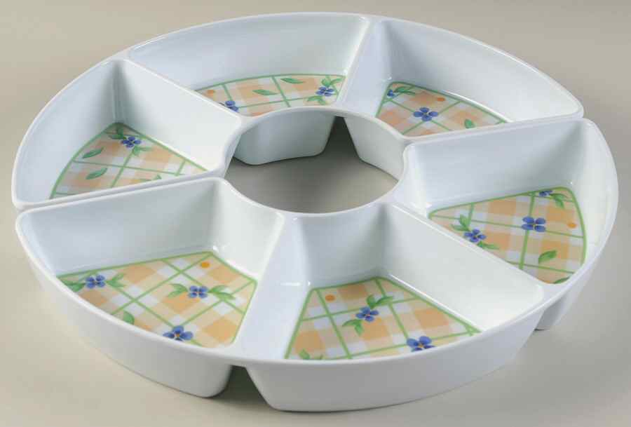 Summer Breeze Melamine 2 Pc Umbrella Tray(2-3sect Cresenttrays) by Pfaltzgraff-1