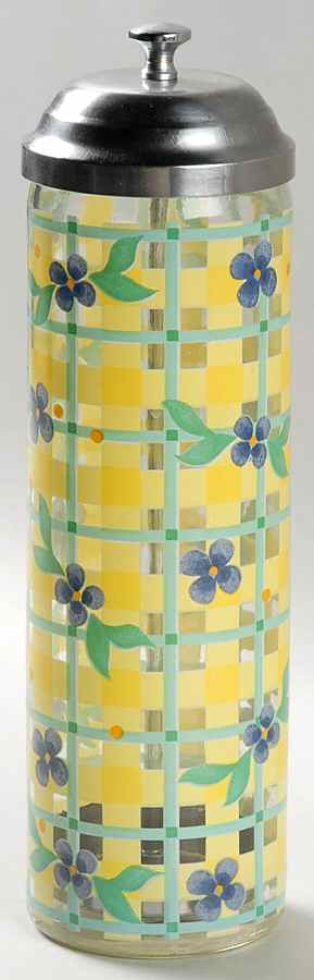 Summer Breeze Glassware Straw Dispenser W/Metal Top by Pfaltzgraff-1