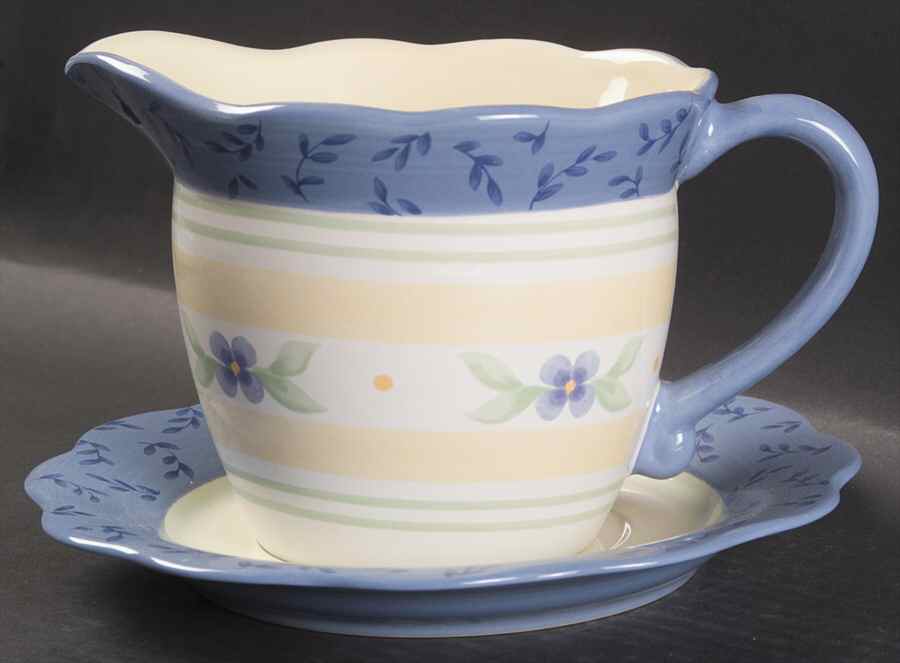 Summer Breeze Round Gravy Boat & Underplate by Pfaltzgraff-1