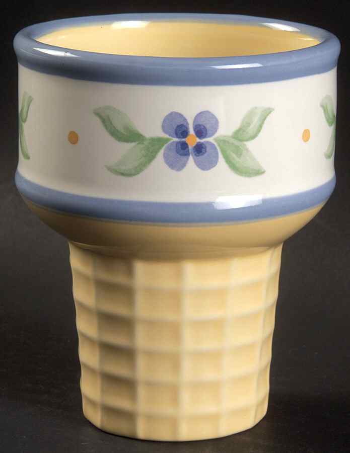 Summer Breeze Ice Cream Cone Shaped Dish by Pfaltzgraff-1