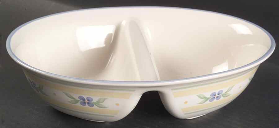 Summer Breeze 10" Oval Divided Vegetable Bowl by Pfaltzgraff-1