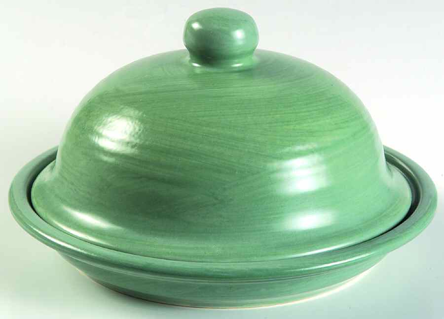 Stonewash Green Round Covered Butter by Pfaltzgraff-1