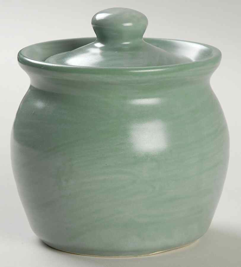Stonewash Green Sugar Bowl & Lid by Pfaltzgraff-1