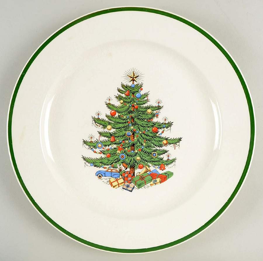 Christmas Tree 13" Chop Plate (Round Platter) by Plummer (NY)-1