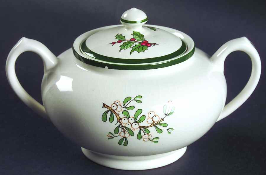 Christmas Tree Sugar Bowl & Lid by Plummer (NY)-1