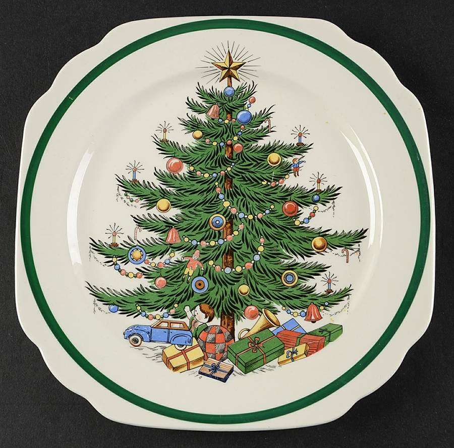 Christmas Tree Square Salad Plate by Plummer (NY)-1