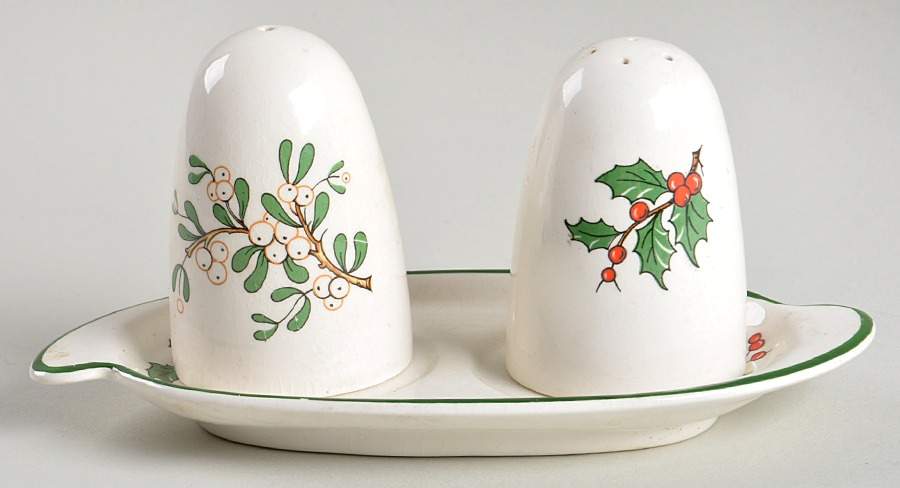 Christmas Tree (3 Pc) Salt & Pepper Tray Set by Plummer (NY)-1