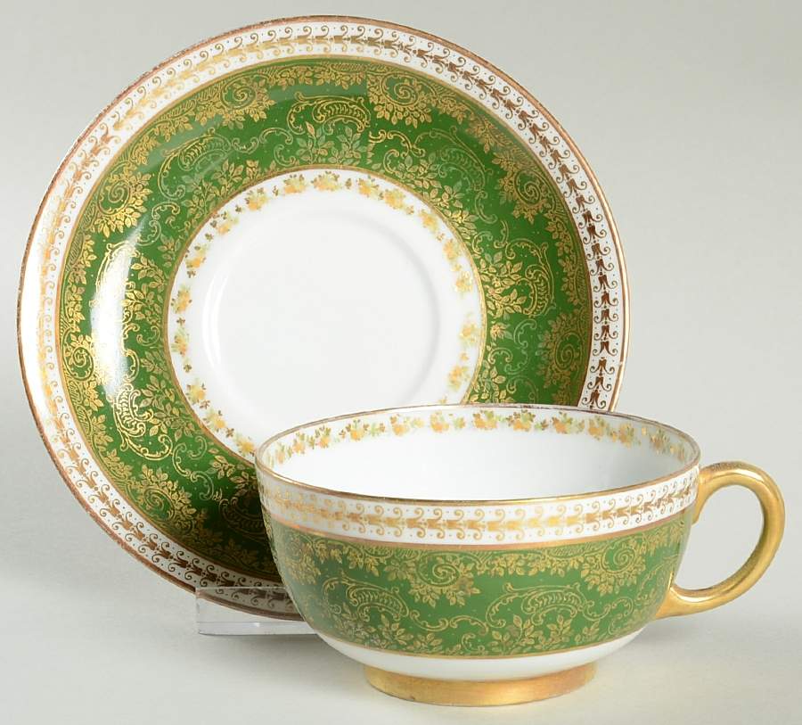 POY228 Footed Cup & Saucer Set by Jean Pouyat-1