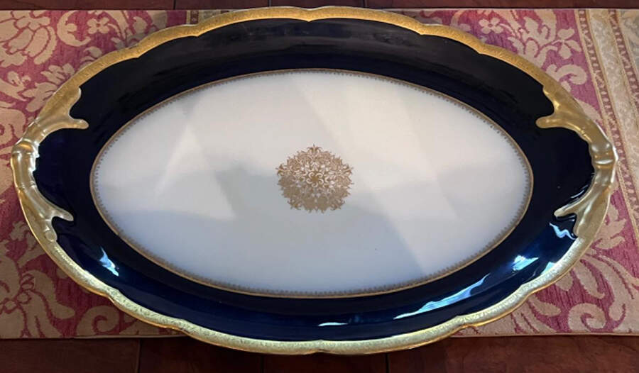 POY229 17" Oval Serving Platter by Jean Pouyat-1