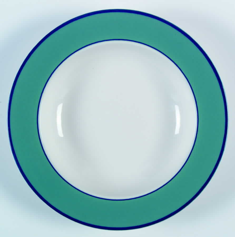 Spa Aqua Green Rim Soup Bowl by Pagnossin-1
