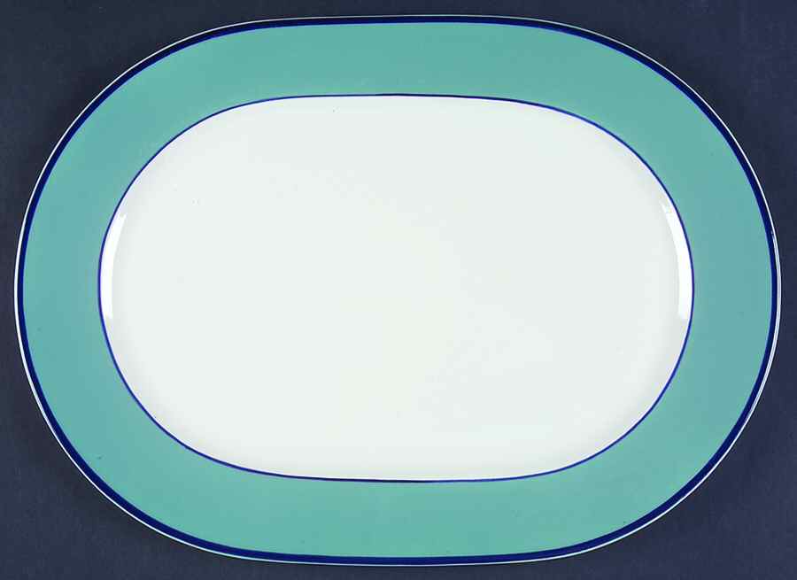 Spa Aqua Green 14" Oval Serving Platter by Pagnossin-1