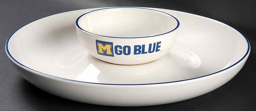 University of Michigan (2 Piece) Chip & Dip Set by Pfaltzgraff-1