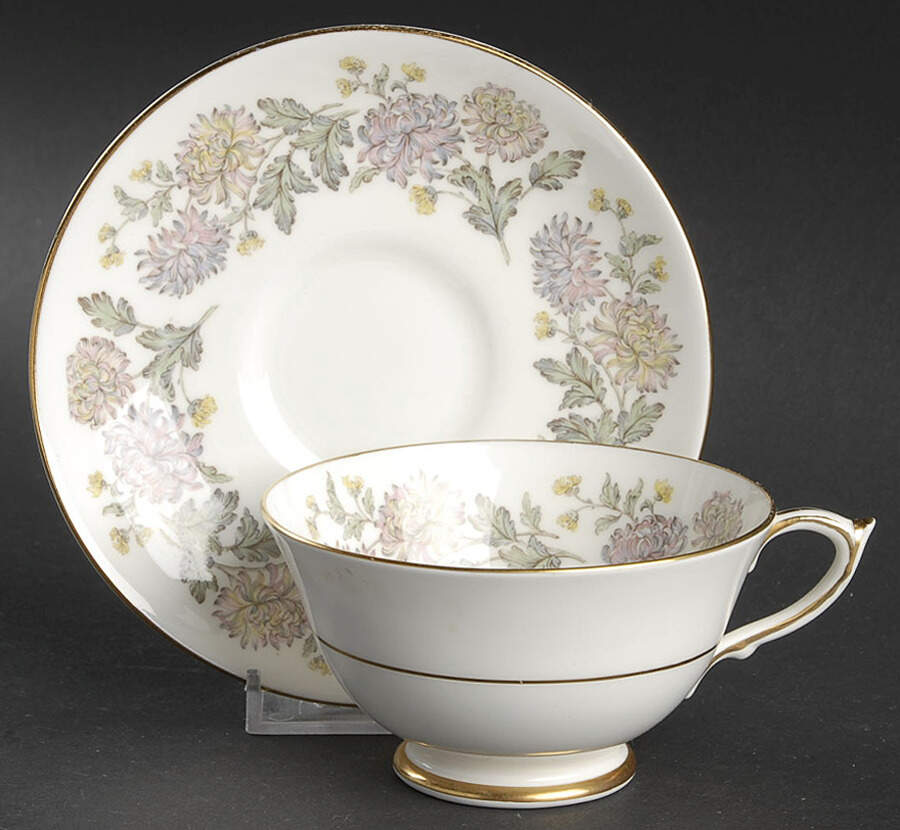 Chrysanthemum Footed Cup & Saucer Set by Paragon-1