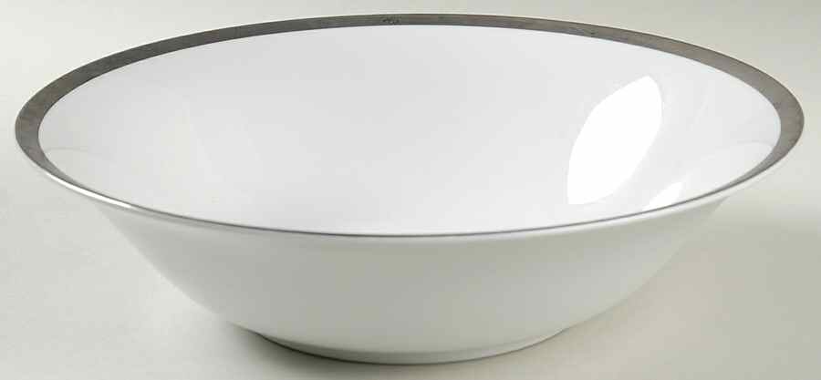 Cosmopolitan (Silver Band) 10" Round Vegetable Bowl by Pottery Barn China-1
