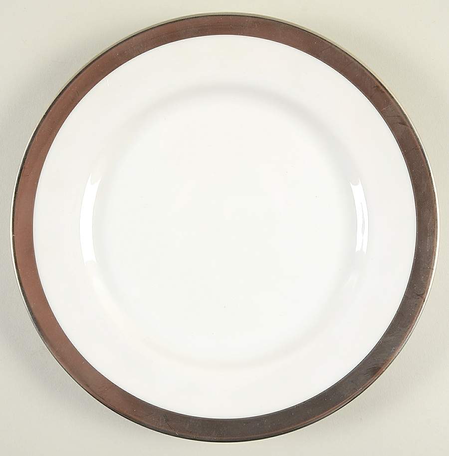Cosmopolitan (Silver Band) Salad Plate by Pottery Barn China-1