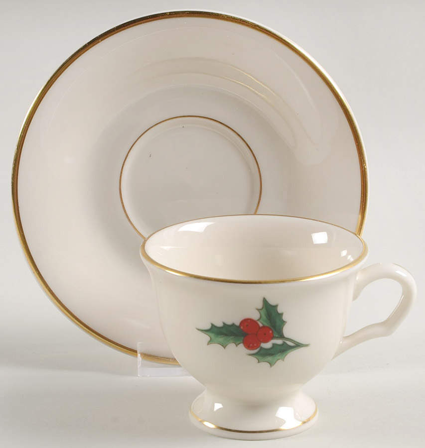 Holly Footed Demitasse Cup & Saucer Set by Pickard-1