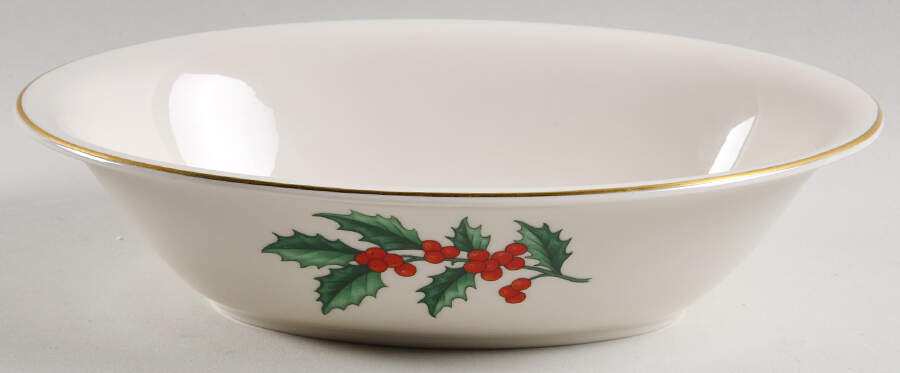 Holly 9" Oval Vegetable Bowl by Pickard-1