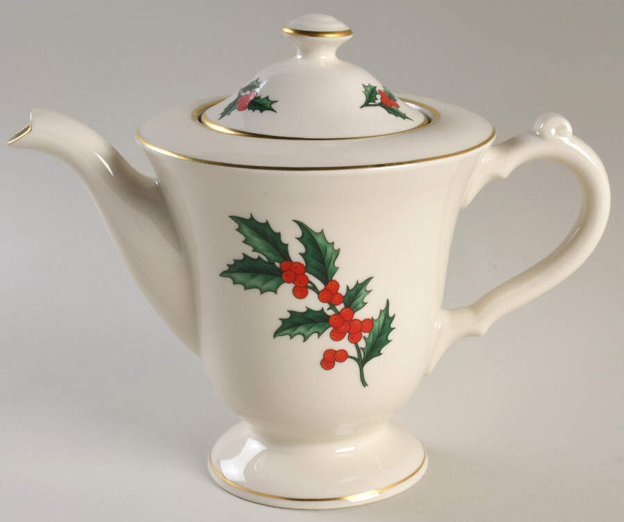 Holly Teapot & Lid by Pickard-1